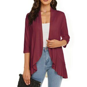 Women's Open Front 3/4 Sleeve Soft Cardigan